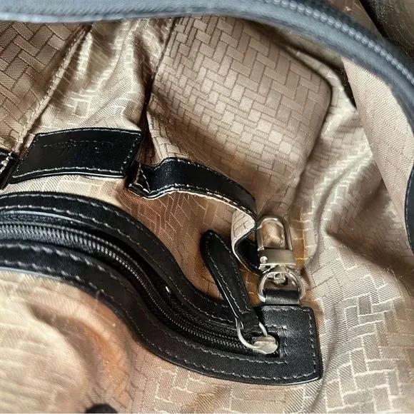 COLE HAAN Village Weave Leather Handbag Hobo or Circular in Black - Picture 15 of 16